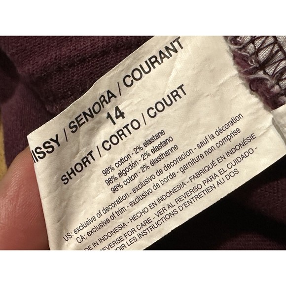 Gloria Vanderbilt Jeans Womens Size 14 Medium Burgundy Denim Pants 5 Pocket - Picture 7 of 8